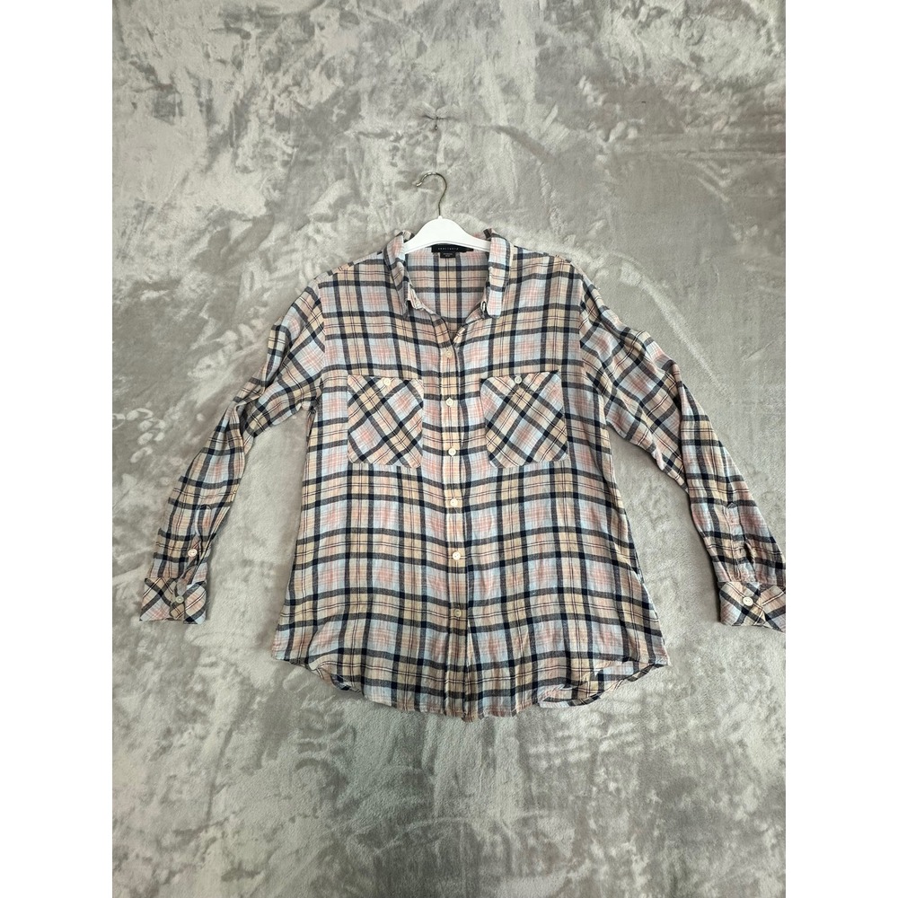 Sanctuary Boyfriend Shirt Plaid Button Up Long‎ Sleeve Women Medium